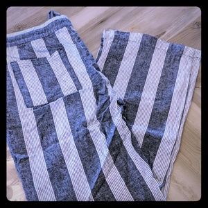 Old Navy EUC striped linen pants